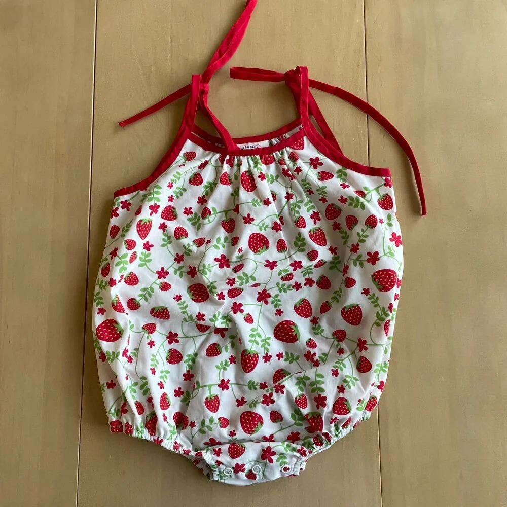 Southern‎ Smocked Company Strawberry Bubble Romper - Size 24M/2T